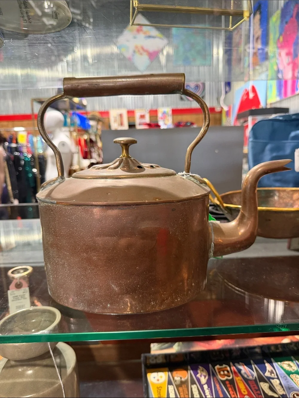 Copper Finish Vintage-Style Teapot - Brown